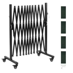 VEVOR Expandable Barricade, 11FT Expandable Safety Barrier, Flexible Mobile Barricade with Locking Casters, Portable Folding Security Gate Metal Traffic Fence for Patio Garden Stairway