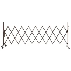 VEVOR Expandable Barricade, 10FT Expandable Safety Barrier, Flexible Mobile Barricade with Locking Casters, Portable Folding Security Gate Metal Traffic Fence for Patio Garden Stairway