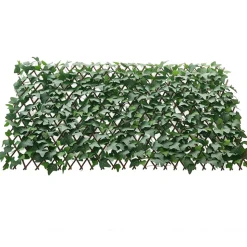 VEVOR Expandable Fence Privacy Screen, 25 x 126 in Expand Artificial Plant Wall, Realistic Artificial Ivy Panel with 50 Zip Ties, Decorative Faux Greenery Backdrop Hedges for Balcony Patio Outdoor