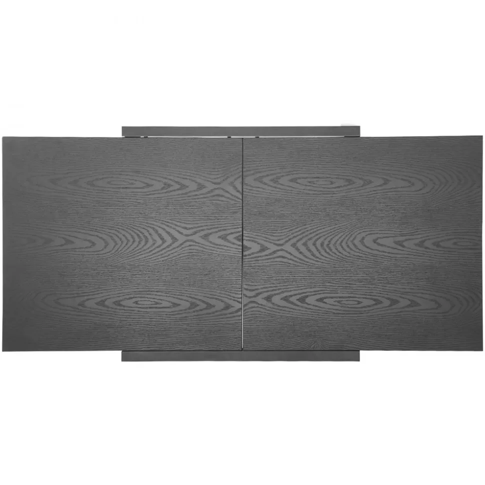 VEVOR Expandable Outdoor Patio Dining Table, 32–63 inch Rectangular Backyard Bistro Tables for 4-6, Aluminum Frame Metal Steel Slat , All-Weather Large Furniture for Lawn Garden Porch, Dark Gray
