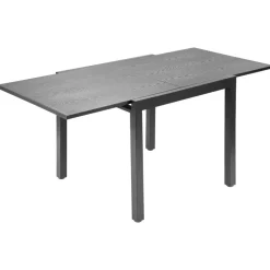VEVOR Expandable Outdoor Patio Dining Table, 32–63 inch Rectangular Backyard Bistro Tables for 4-6, Aluminum Frame Metal Steel Slat , All-Weather Large Furniture for Lawn Garden Porch, Dark Gray