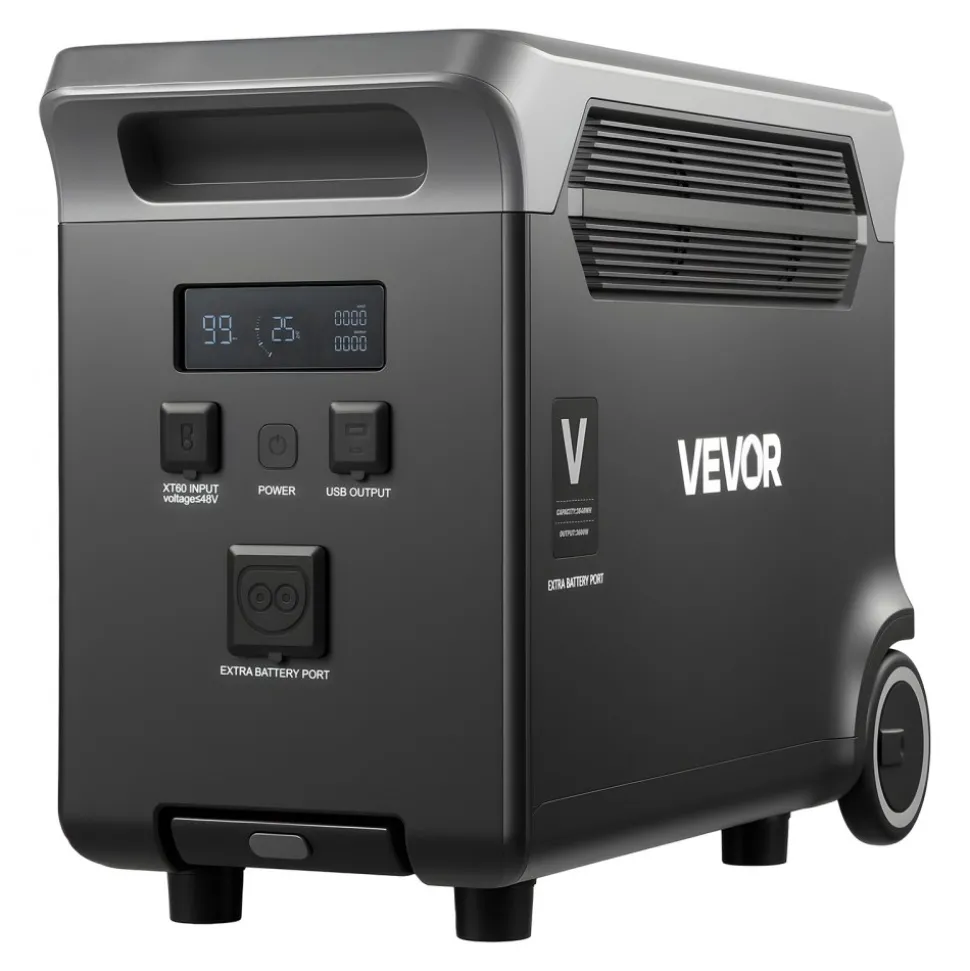 VEVOR Extra Battery for Portable Power Station, 3840Wh LiFePO4 Extra Expansion Battery with 3 Output Ports for Home Use, Outdoor Camping, Road Trips, RVs, Emergencies