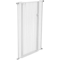 VEVOR Extra Tall Pet Gate for Cats, 29-41 in Adjustable Width, 56 in High Dog Gate, with Pressure Mount Kit and Wall Mount Kit, 1.3 in Narrow Bar Spacing, for Stairs, Doorways, and House, White