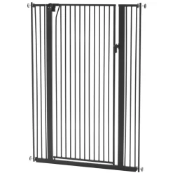 VEVOR Extra Tall Pet Gate for Cats, 29-41 in Adjustable Width, 56 in High Dog Gate, with Pressure Mount Kit and Wall Mount Kit, 1.3 in Narrow Bar Spacing, for Stairs, Doorways, and House, Black