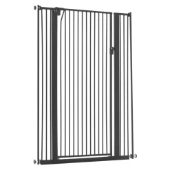 VEVOR Extra Tall Pet Gate for Cats, 29-41 in Adjustable Width, 56 in High Dog Gate, with Pressure Mount Kit and Wall Mount Kit, 1.3 in Narrow Bar Spacing, for Stairs, Doorways, and House, Black