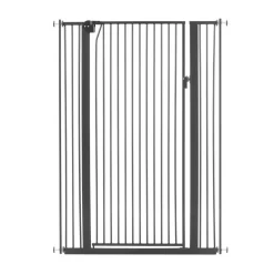 VEVOR Extra Tall Pet Gate for Cats, 29-41 in Adjustable Width, 56 in High Dog Gate, with Pressure Mount Kit and Wall Mount Kit, 1.3 in Narrow Bar Spacing, for Stairs, Doorways, and House, Black