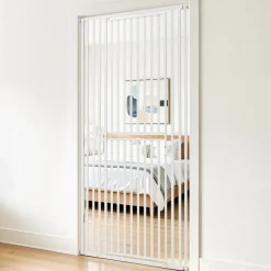 VEVOR Extra Tall Pet Gate for Cats, 28-34 in  Adjustable Width, 78.7 in High Dog Gate, with Pressure Mount Kit and Wall Mount Kit, 1.2 in Narrow Bar Spacing, for Stairs, Doorways, and House, White