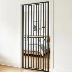VEVOR Extra Tall Pet Gate for Cats, 28-34 in Adjustable Width, 78.7 in High Dog Gate, with Pressure Mount Kit and Wall Mount Kit, 1.2 in Narrow Bar Spacing, for Stairs, Doorways, and House, Black