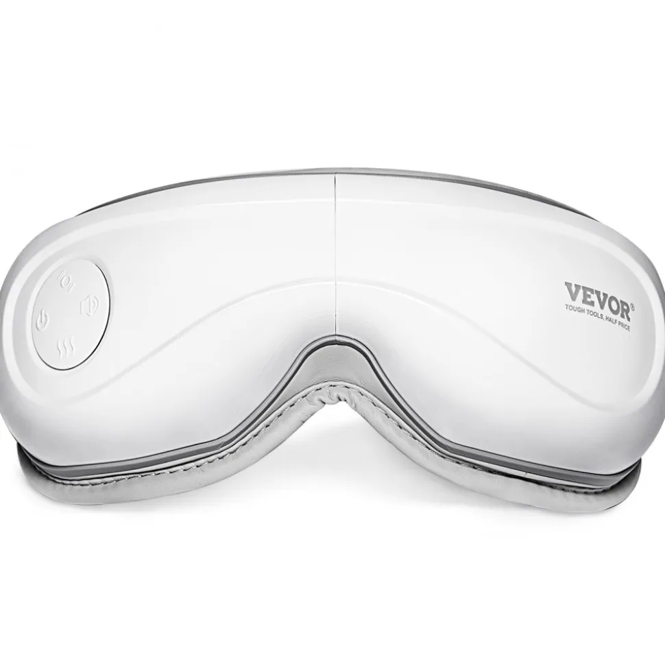 VEVOR Eye Massager with Heat, Heated Eye Massage Mask with 5 Modes and Bluetooth Music, 180° Foldable Eye Care Massager for Migraines, Eye Strain, Dark Circles, Ideal Gift for Mom/Dad, White