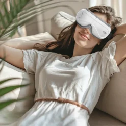 VEVOR Eye Massager with Heat & Remote, Heated Eye Massage Mask with 5 Modes and Bluetooth Music, 180° Foldable Eye Care Massager for Eye Strain, Dry Eyes, Dark Circles, Ideal Gift for Mom/Dad, Black