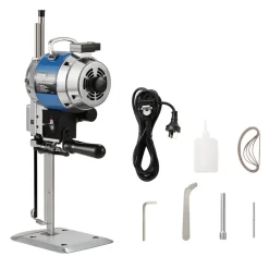 VEVOR Fabric Cutter, 750W High-Speed Straight Knife Cloth Cutting Machine, 9.8" Alloy Steel Blade, Industrial Fabric Cutting Machine with Automatic Knife Sharpen, for Multilayer Fabric Leather Cloth