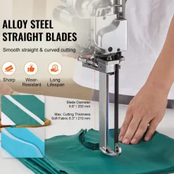 VEVOR Fabric Cutter, 750W High-Speed Straight Knife Cloth Cutting Machine, 9.8