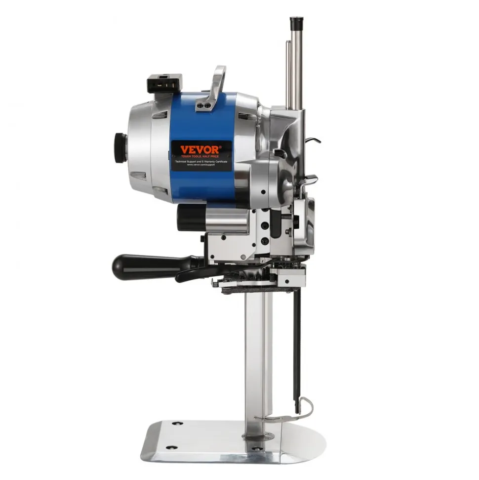 VEVOR Fabric Cutter, 750W High-Speed Straight Knife Cloth Cutting Machine, 9.8" Alloy Steel Blade, Industrial Fabric Cutting Machine with Automatic Knife Sharpen, for Multilayer Fabric Leather Cloth