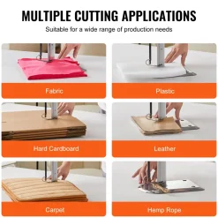 VEVOR Fabric Cutter, 750W High-Speed Straight Knife Cloth Cutting Machine, 9.8