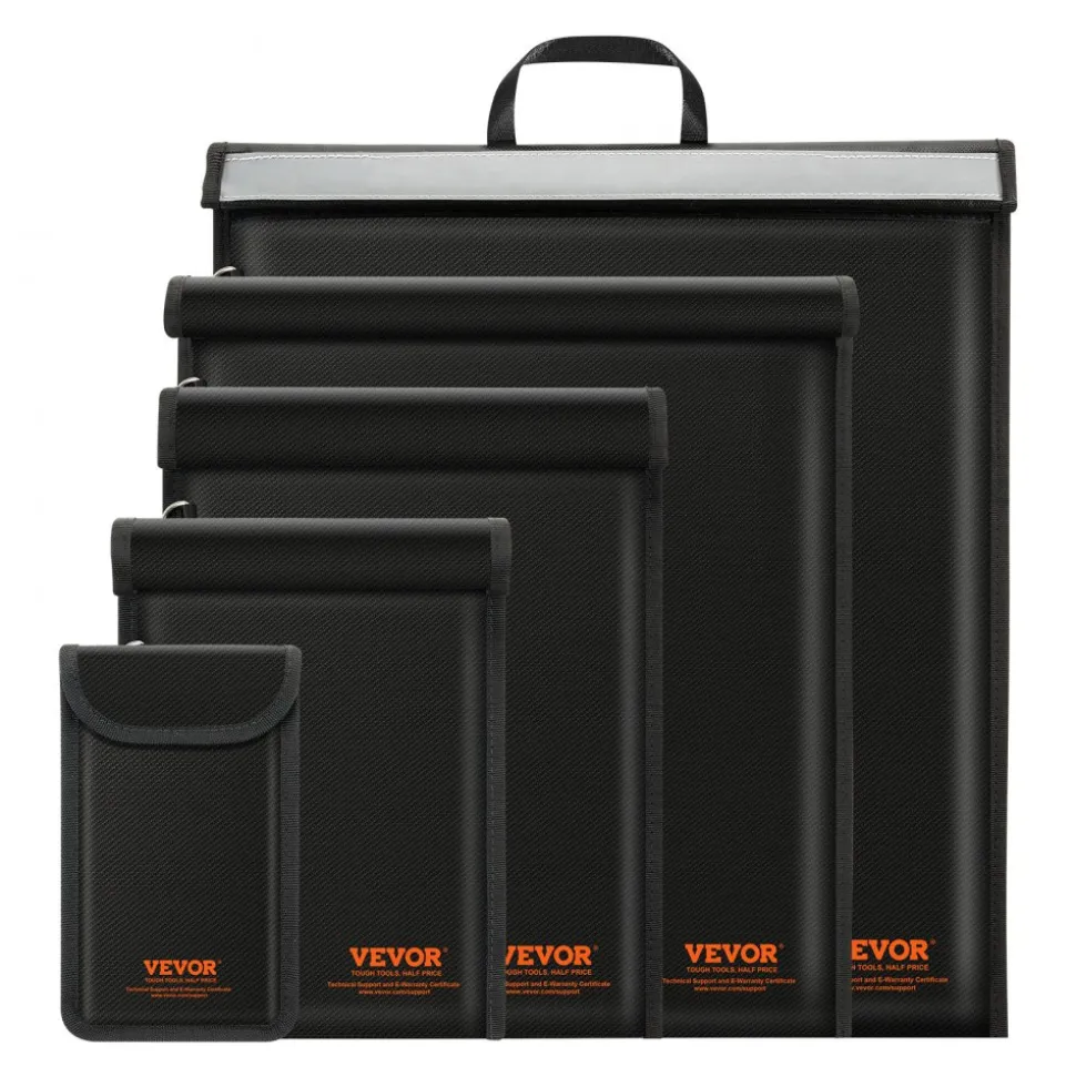 VEVOR Faraday Bag, 4 Pack Faraday Pouch Set for Laptop(16.9x15"), Tablet(13x10.2"), Phone(7.87x4.7") & Radio(10.6x7.8"), Fireproof Signal Blocking Holder Faraday Pouch for Anti-Theft & Anti-Hacking