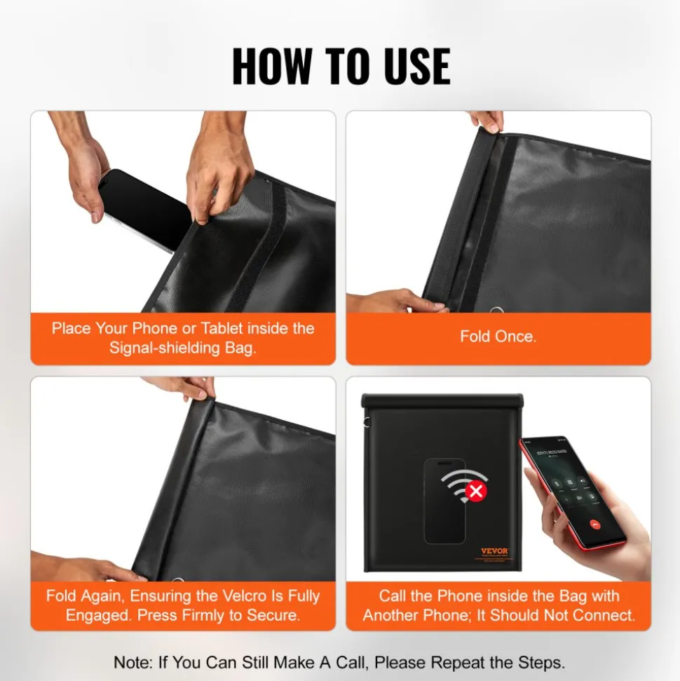 VEVOR Faraday Bag, 4 Pack Faraday Pouch Set for Laptop(16.9x15"), Tablet(13x10.2"), Phone(7.87x4.7") & Radio(10.6x7.8"), Fireproof Signal Blocking Holder Faraday Pouch for Anti-Theft & Anti-Hacking