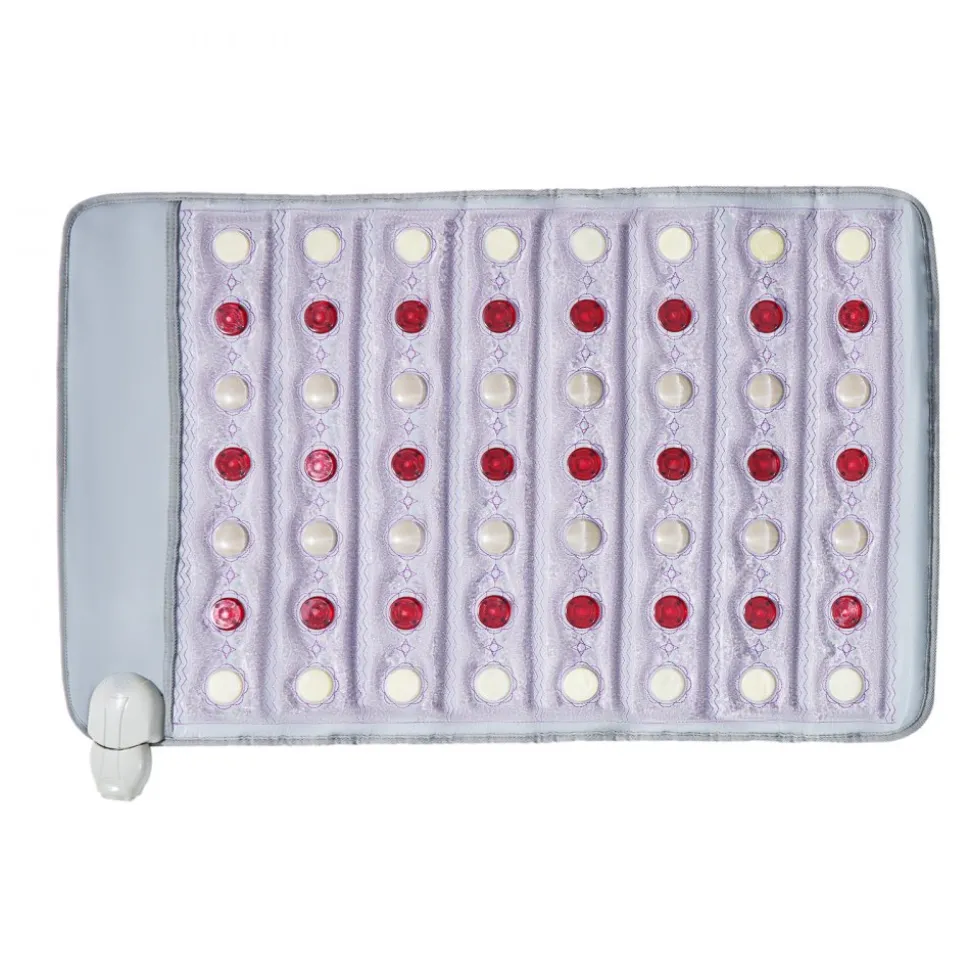 VEVOR Far Infrared Heating Pad, Amethyst Heating Pad with Jade & Tourmaline Stones, 660nm Photon Light & Negative Ions, 103-159℉ Hot Gemstones Mat with 0-12 Hours Timer for Pain Relief (32" x 20")