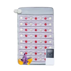 VEVOR Far Infrared Heating Pad, Amethyst Heating Pad with Jade & Tourmaline Stones, 660nm Photon Light & Negative Ions, 103-159℉ Hot Gemstones Mat with 0-12 Hours Timer for Pain Relief (32