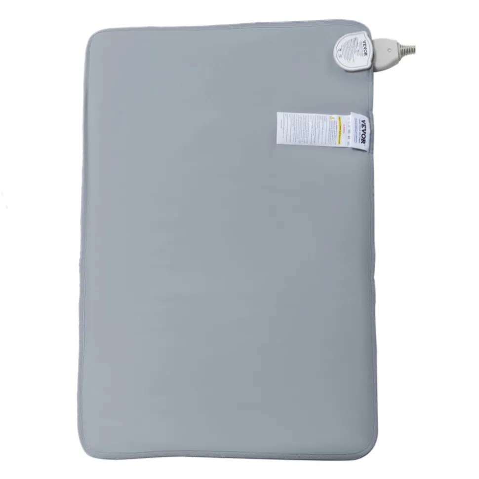 VEVOR Far Infrared Heating Pad, Amethyst Heating Pad with Jade & Tourmaline Stones, 660nm Photon Light & Negative Ions, 103-159℉ Hot Gemstones Mat with 0-12 Hours Timer for Pain Relief (32" x 20")