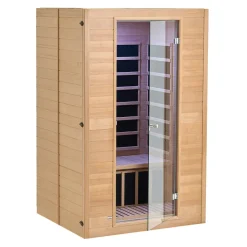 VEVOR Far Infrared Wooden Sauna, Room Home Sauna Spa for 3 to 4 Person, Low EMF Far Infrared Hemlock Wood Sauna with Tempered Glass Door & Bluetooth Speakers & Chromotherapy Lights, 2580W Indoor