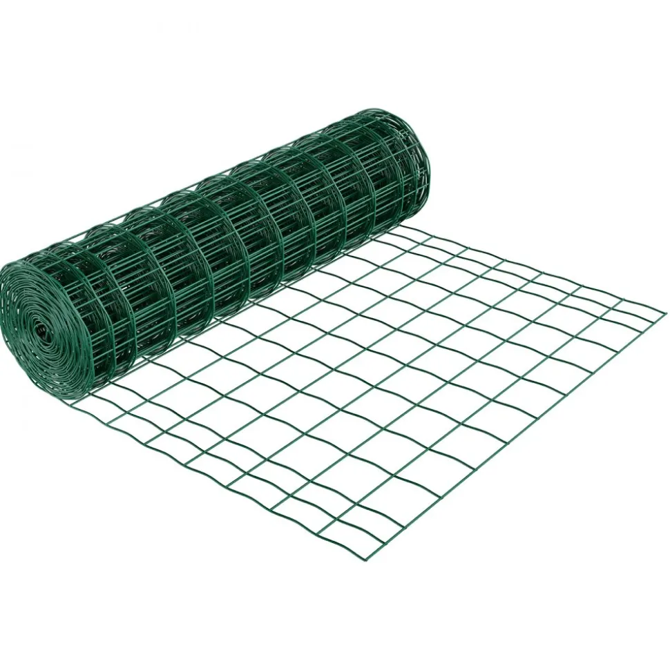 VEVOR Farm Fence, 39 x 787 in, 4 x 4 in Mesh 2.1mm Galvanized Steel Wire Fencing for Cattle, Hog & Sheep, Heavy Duty Vinyl Coated Livestock Fence for Animal Enclosures, Cage Wire, Garden Fences, Green