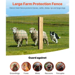 VEVOR Farm Fence, 47 x 984 in, 2 x 4 in Mesh 2.1mm Galvanized Steel Wire Fencing for Cattle, Hog & Sheep, Heavy Duty Vinyl Coated Livestock Fence for Animal Enclosures, Cage Wire, Garden Fences, Green
