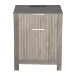 VEVOR Farmhouse End Table Set of 2, Nightstand with Charging Station, 3 Tiers Side Table with Storage Cabinet and 2 Drawers, Side Table with USB Ports and Outlets, Ideal for Living Room, Bedroom, Gray