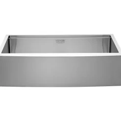 VEVOR Farmhouse Kitchen Sink, 304 Stainless Steel Drop-In Sinks, Top Mount Single Bowl Basin with Ledge & Accessories, Household Dishwasher Sinks for Workstation, Prep Kitchen, and Bar Sink, 33 inch