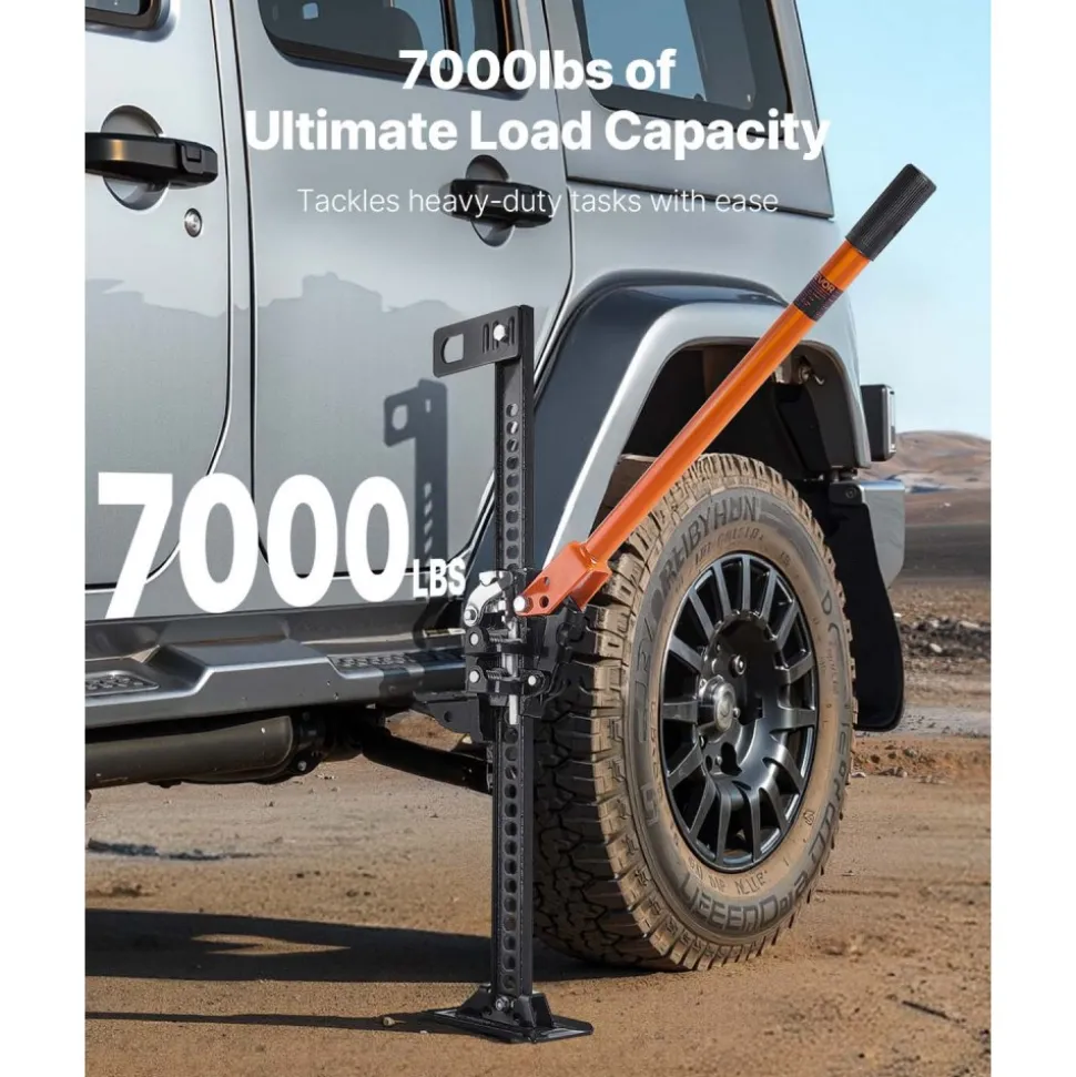 VEVOR Farm Jack, 33" Utility High Lift Farm Jack, 3.18 Ton (7,000 lbs) Capacity Ratcheting Off Road Utility Jacks, Heavy-Duty Lift Jacks with 5.12"-28" Lifting Range for Tractor, Truck, SUV