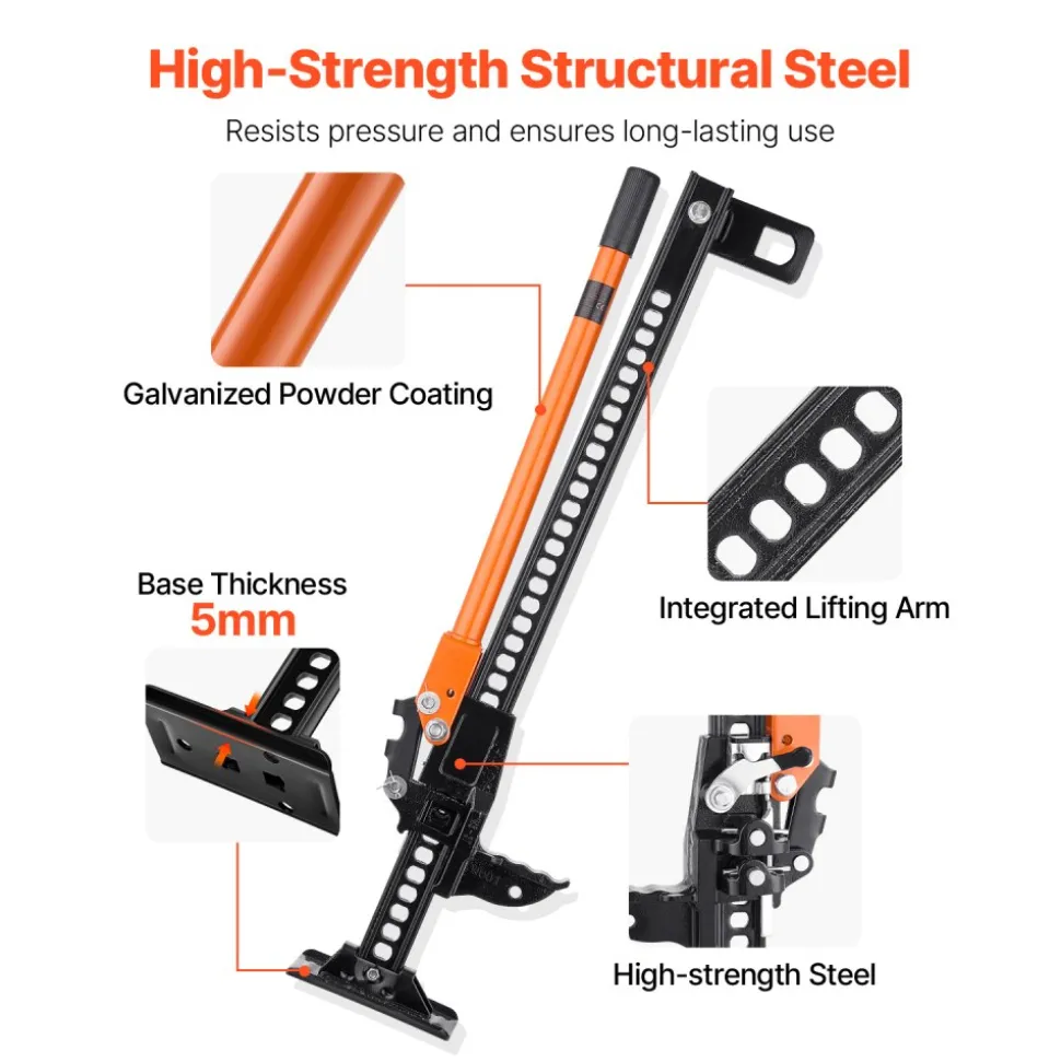 VEVOR Farm Jack, 36" Utility High Lift Farm Jack, 3.18 Ton (7,000 lbs) Capacity Ratcheting Off Road Utility Jacks, Heavy-Duty Lift Jacks with 5.12"-30.3" Lifting Range for Tractor, Truck, SUV