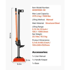 VEVOR Farm Jack with Base, 60