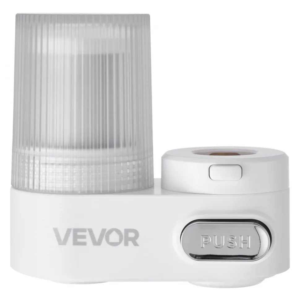 VEVOR Faucet Mount Water Filter, Vertical Water Purifier for Sink Tap, Carbon Fiber Filters, Removes Chlorine Lead with 1 Filter, Fits Most Kitchen or Bathroom Faucets, White