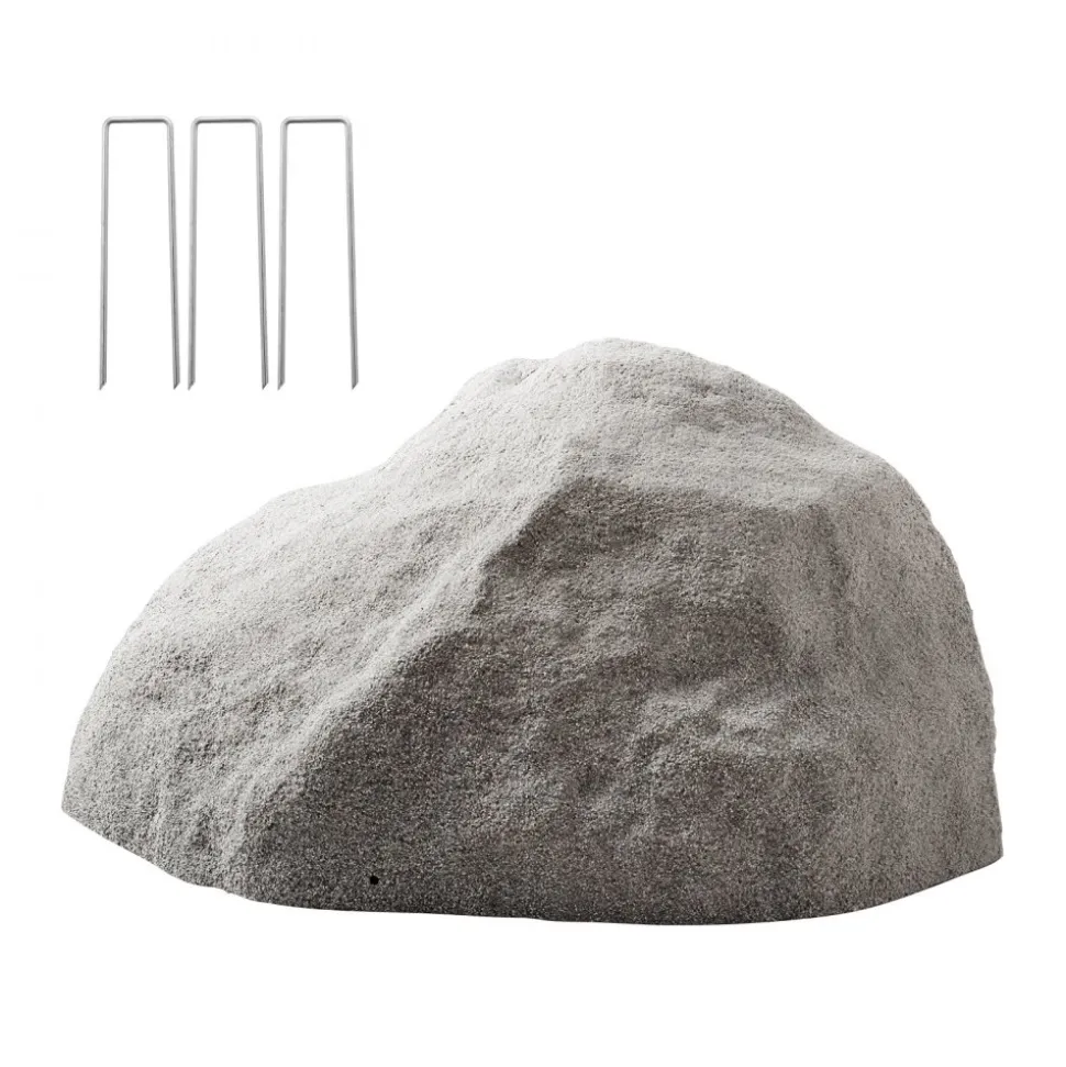 VEVOR Faux Rock Cover, Outdoor Fake Rock Well Pump Cover, Realistic Natural Texture, Lightweight & Weather-Resistant Artificial Boulder for Landscaping Garden Yard Décor, Dark Grey, Medium Size