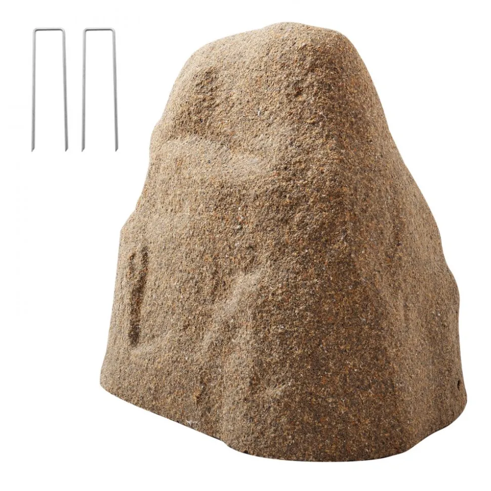 VEVOR Faux Rock Cover, Outdoor Fake Rock Well Pump Cover, Realistic Natural Texture, Lightweight & Weather-Resistant Artificial Boulder for Landscaping Garden Yard Décor, Sandy Brown, Small Size
