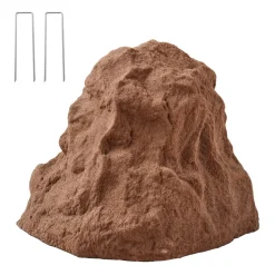 VEVOR Faux Rock Cover, Outdoor Fake Rock Well Pump Cover, Realistic Natural Texture, Lightweight & Weather-Resistant Polyresin Artificial Boulder for Landscaping Garden Yard Décor, Brown, Small Size