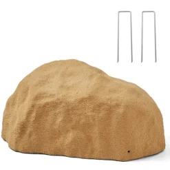 VEVOR Faux Rock Cover, Outdoor Fake Rock Well Pump Cover, Realistic Natural Texture, Lightweight & Weather-Resistant Artificial Boulder for Landscaping Garden Yard Décor, Sand Yellow, Small Size