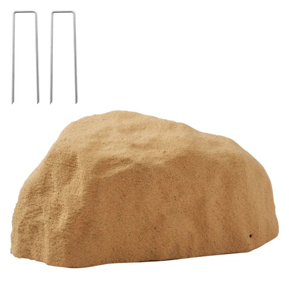 VEVOR Faux Rock Cover, Outdoor Fake Rock Well Pump Cover, Realistic Natural Texture, Lightweight & Weather-Resistant Artificial Boulder for Landscaping Garden Yard Décor, Sand Yellow, Small Size