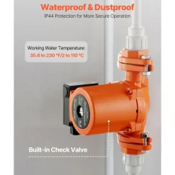 VEVOR F-0011-BF4-J Cast Iron Circulator Pump, 33 GPM, AC 120V 33 ft Hot Water Recirculating Circulation Pump, 1-1/4 in Flange Connection, 3-Speed Adjustment, Quiet Operation, for Home Heating System