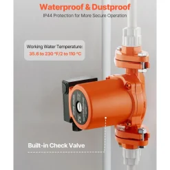 VEVOR F-009-BF5-J Cast Iron Circulator Pump, 17 GPM, AC 120V 35 ft Hot Water Recirculating Circulation Pump, 3/4-Inch Flange Connection, 3-Speed Adjustment, Quiet Operation, for Home Heating System