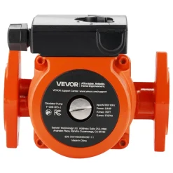 VEVOR F-009-BF5-J Cast Iron Circulator Pump, 17 GPM, AC 120V 35 ft Hot Water Recirculating Circulation Pump, 3/4-Inch Flange Connection, 3-Speed Adjustment, Quiet Operation, for Home Heating System