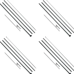 VEVOR Feather Flag Pole Kit, 2 Packs Swooper Flag Pole 16.3 ft, Sign Flag Poles for Business Advertising Flags Outdoor, with Ground Stakes and A Carrying Bag (Flag Not Included)