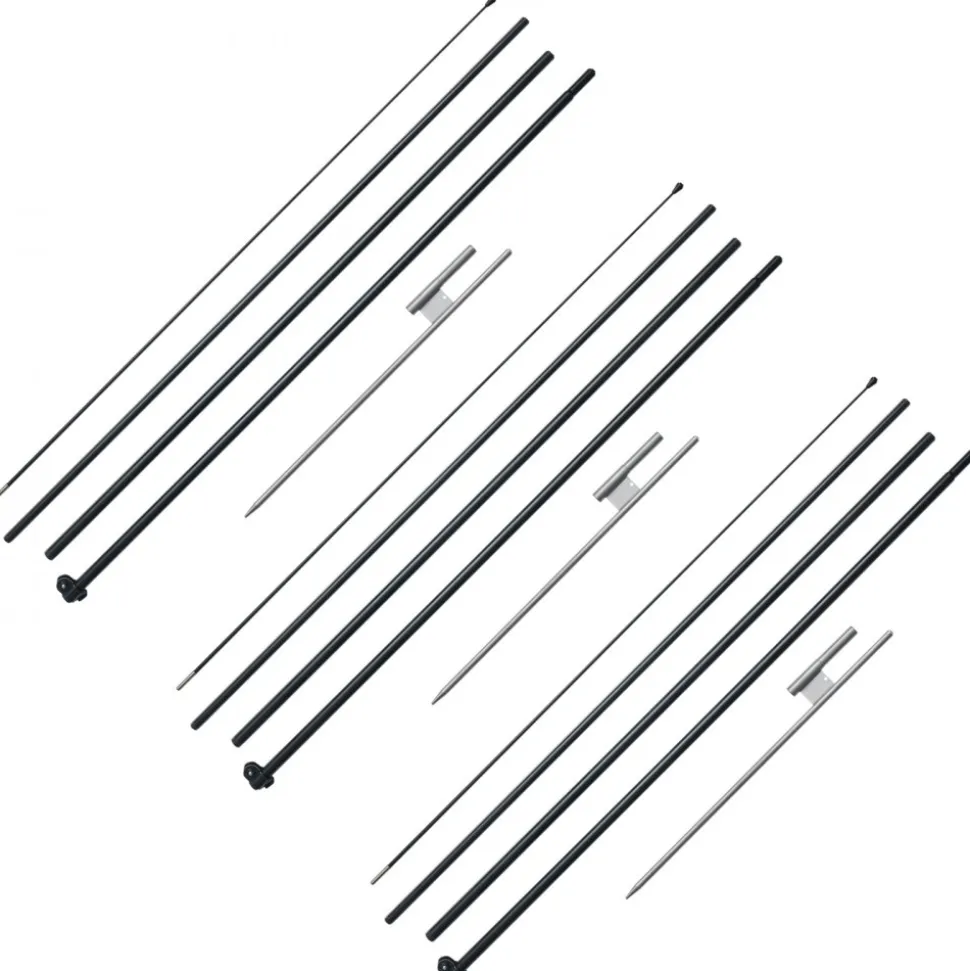VEVOR Feather Flag Pole Kit, 3 Packs Swooper Flag Pole 16.3 ft, Sign Flag Poles for Business Advertising Flags Outdoor, with Ground Stakes and A Carrying Bag (Flag Not Included)