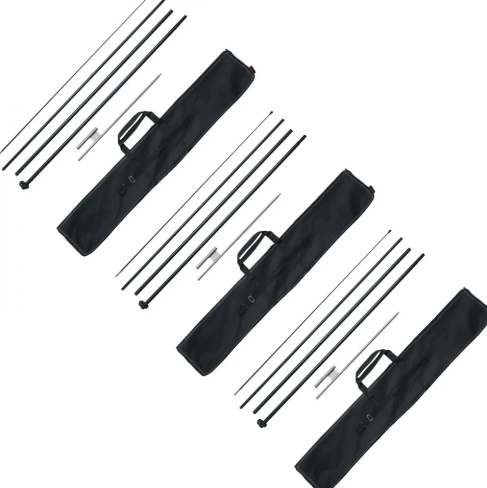 VEVOR Feather Flag Pole Kit, 3 Packs Swooper Flag Pole 16.3 ft, Sign Flag Poles for Business Advertising Flags Outdoor, with Ground Stakes and A Carrying Bag (Flag Not Included)