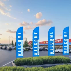 VEVOR Feather Flag Pole Kit, 3 Packs Swooper Flag Pole 16.3 ft, Sign Flag Poles for Business Advertising Flags Outdoor, with Ground Stakes and A Carrying Bag (Flag Not Included)