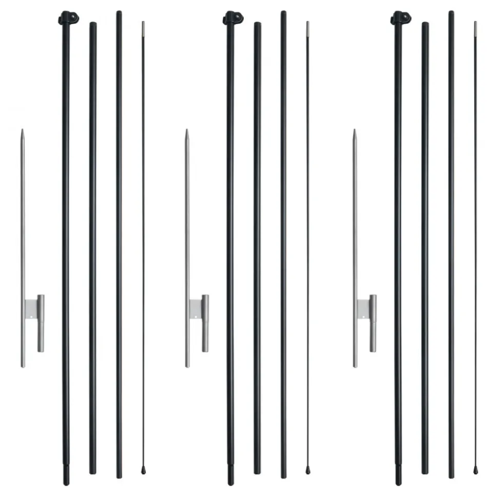 VEVOR Feather Flag Pole Kit, 3 Packs Swooper Flag Pole 16.3 ft, Sign Flag Poles for Business Advertising Flags Outdoor, with Ground Stakes and A Carrying Bag (Flag Not Included)