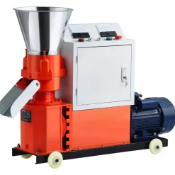 VEVOR Feed Pellet Mill Machine, 5 mm Animal Feed Pellet Making Machine, 3KW 240V Animal Food Granulator Mill Machines with 3 Pressure Rollers & 4 Wheels, Ideal for Poultry, Livestock, Farm Animals
