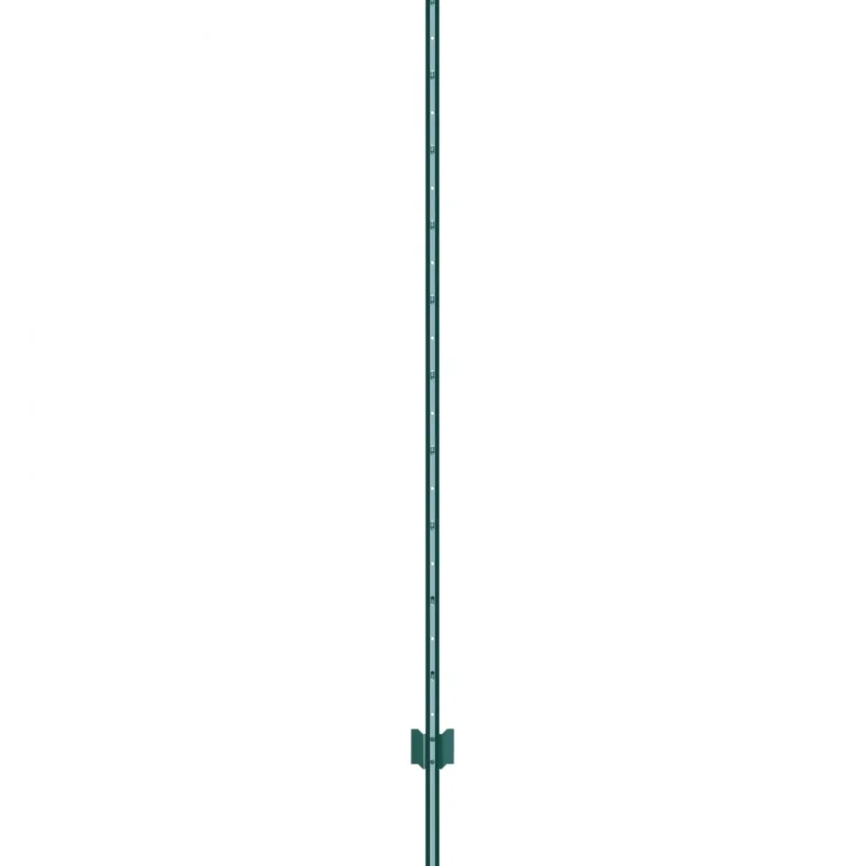 VEVOR 6 Feet Fence Post, 6 Pack U-Channel Heavy Duty Metal Fence Posts, Sturdy Steel Fence Stakes for Garden Yard, Lawn, Farms and Outdoor Wire Fencing, Green