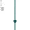 VEVOR 3 Feet Fence Post, 10 Pack U-Channel Heavy Duty Metal Fence Posts, Sturdy Steel Fence Stakes for Garden Yard, Lawn, Farms and Outdoor Wire Fencing, Green