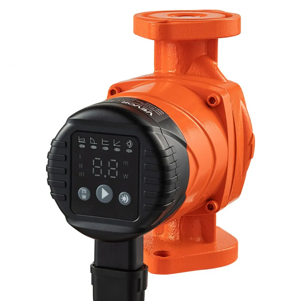 VEVOR F-E007-1F1 High Efficiency Circulator Pump, 16 GPM, 120V 20 ft Cast Iron Hot Water Recirculating Circulation Pump, 1 in Flange Connection, Check Valve, Quiet Operation, for Home Heating System