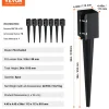 VEVOR Fence Post Anchor Ground Spike, 8 Pack 24 x 4 x 4 Inches Outer Diameter (Inner Diameter 3.5 x3.5 Inches), Metal Black Powder Coated Post Stake Ground, for Mailbox Deck Garden Railing